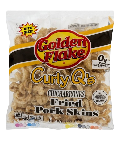 Golden Flake - Chicharrones - Curly Q's - Fried Pork Skins