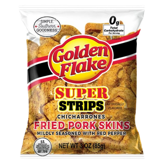 Golden Flake - Chicharrones - Super Strips - Fried Pork Skins With Red Pepper