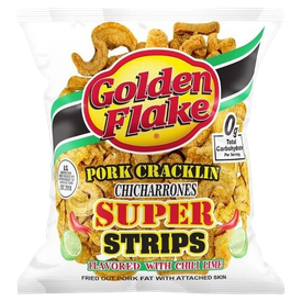 Golden Flake - Chicharrones - Super Strips - Fried Pork Skins With Chile Lime