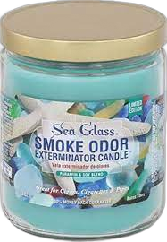 Smoke Odor Sea Glass Candle