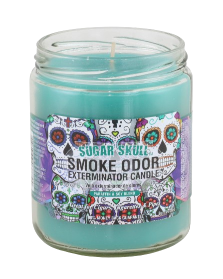 Smoke Odor Sugar Skull Candle