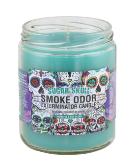 Smoke Odor Sugar Skull Candle