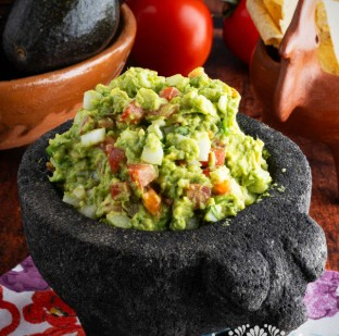 Guacamole in a Molcajete