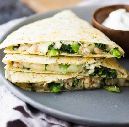 21-G. Two Quesadillas with Spinach & Beans